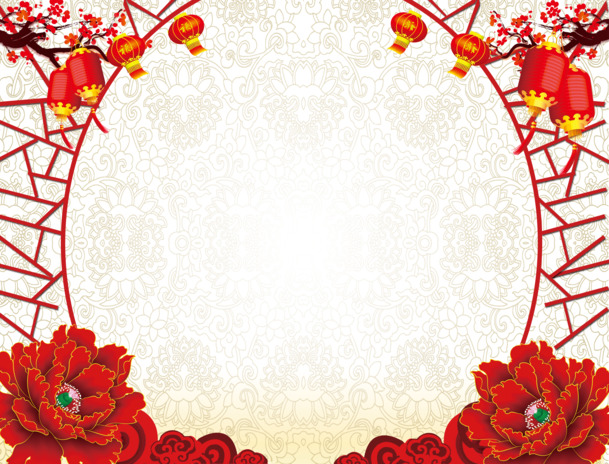 喜庆红花PNG透明图，元旦春节元宵节日素材免费下载