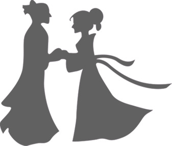 灰色牛郎织女牵手剪影PNG透明图，情人节高清设计素材下载