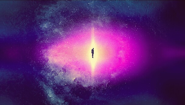 梦幻蓝粉渐变星空背景，高清PNG透明星光图片，抽象设计素材下载