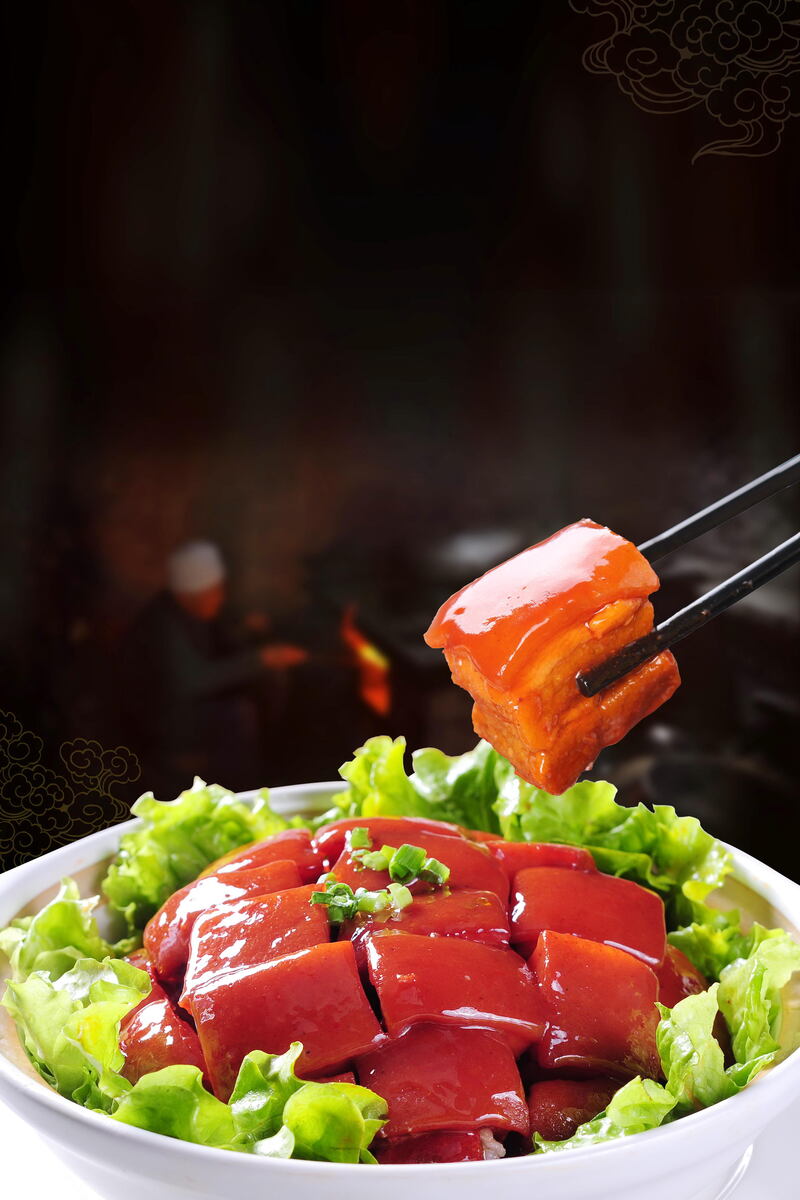 中华美食红烧肉PSD分层高清图，另类创意JPG与PSD设计素材下载