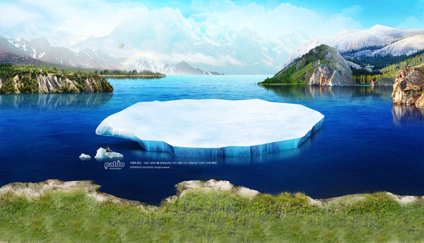 高清PNG透明浮冰海报背景，打造独特海湾风情banner设计素材