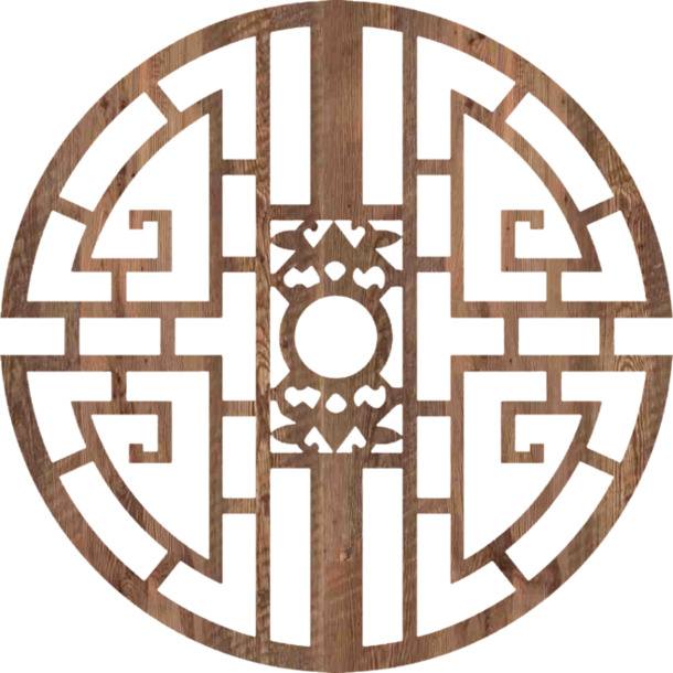 中国风木头屏风PNG透明图，高清装饰元素，免费下载素材