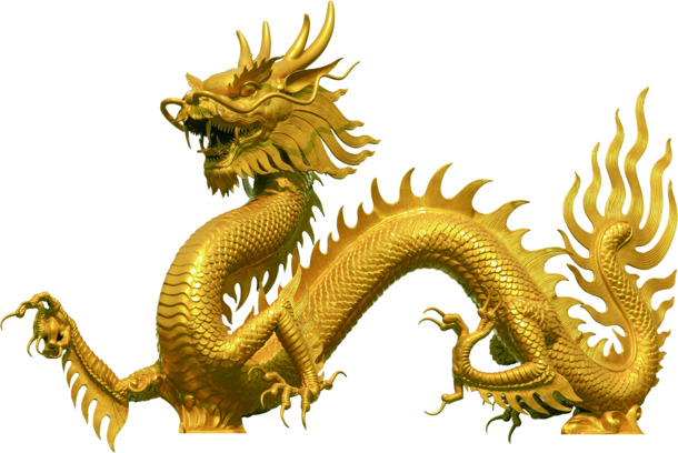 中国风金龙神话PNG透明图片，高清装饰元素与设计素材下载