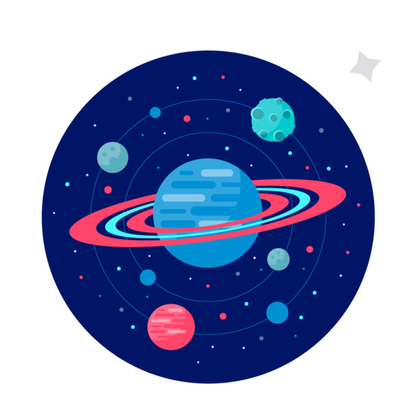 星球太空航天矢量素材，高清PNG透明手绘卡通图，AI格式下载
