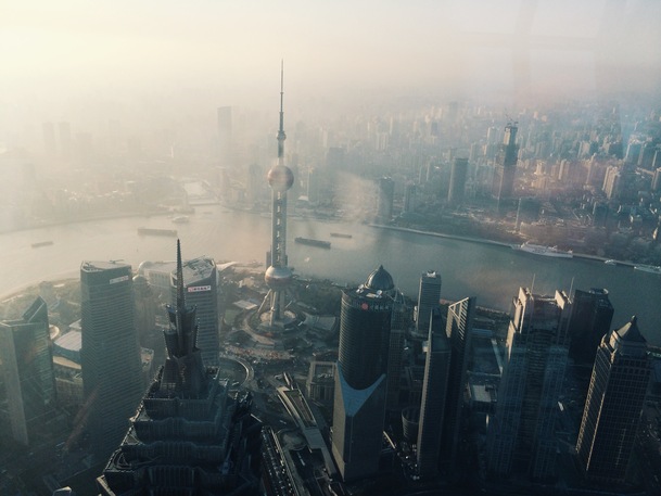 上海雾霾全景高清PNG透明背景图，摄影风景素材下载