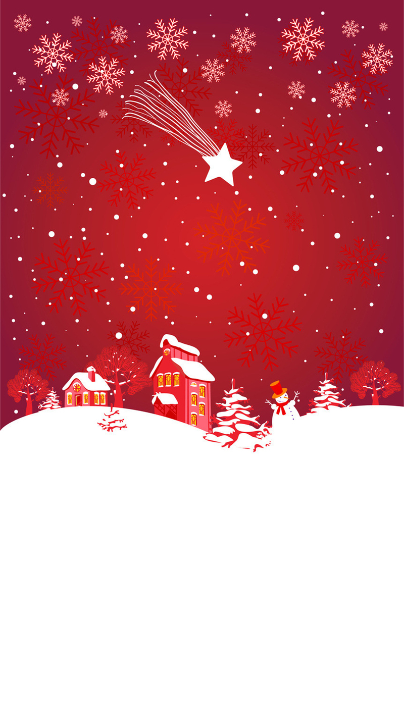 圣诞节雪夜狂欢H5背景图，红色高清JPG，电商设计素材下载