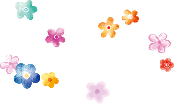 手绘小花PNG透明图片，高清漂浮花瓣设计素材，免费下载