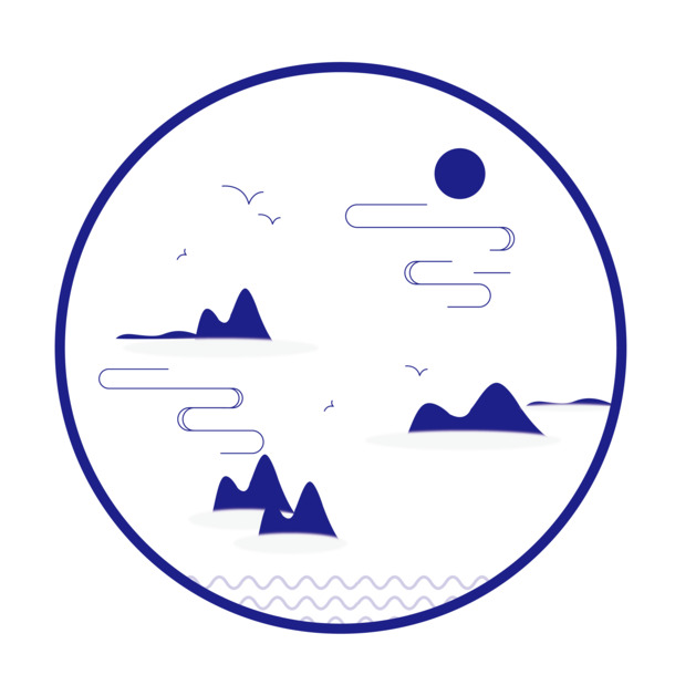 炫彩山水PNG透明边框，高清设计素材，免费下载装饰元素