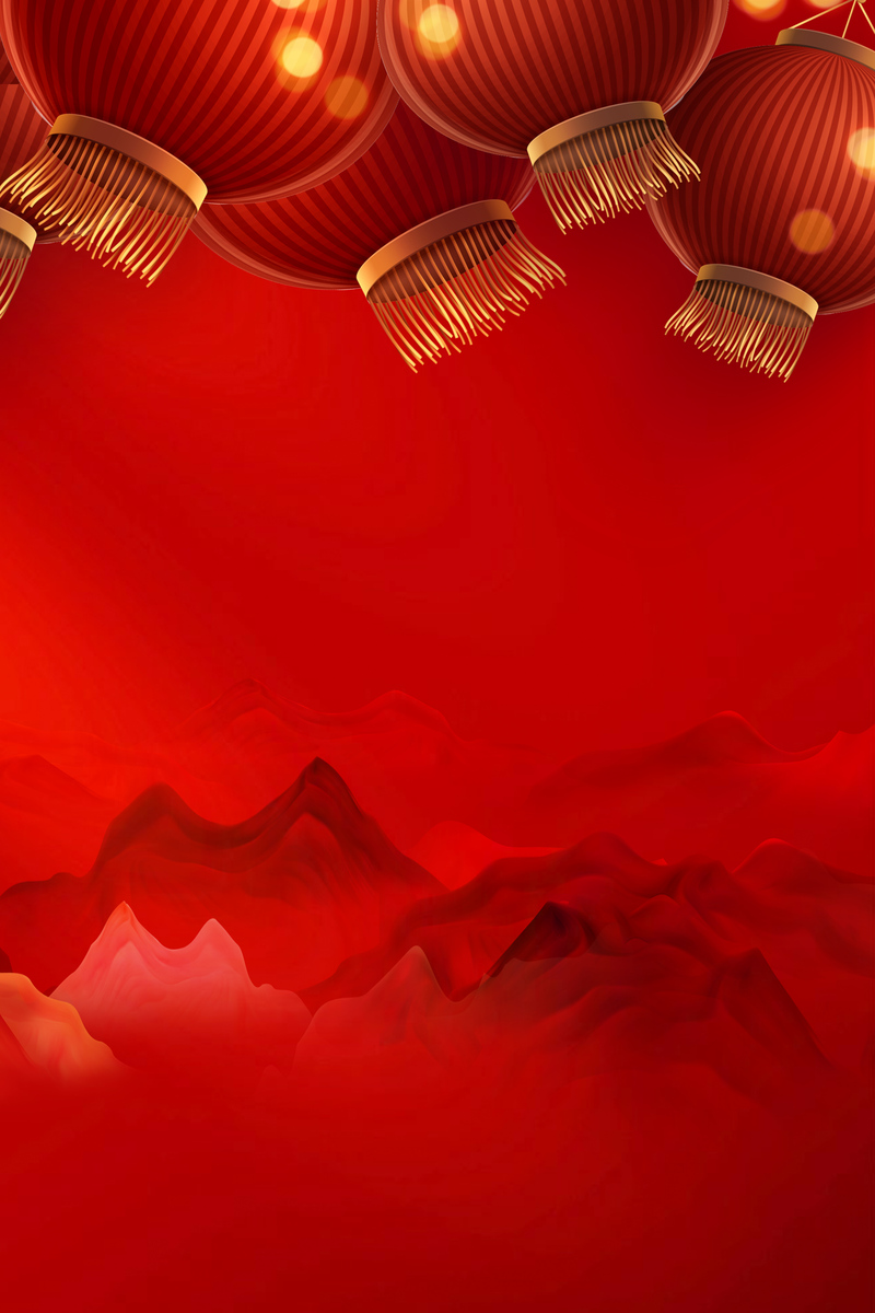 复古中国风红色灯笼过年背景高清JPG图片素材下载