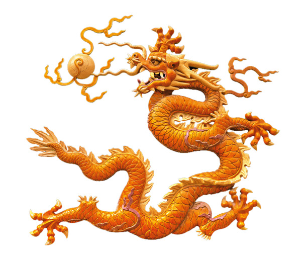 中国风元素大放送，高清PNG透明金龙戏珠木雕龙装饰图片，免费下载！