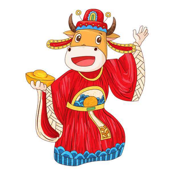 牛年迎新春，高清PNG牛图案下载，节日素材助力元旦春节元宵