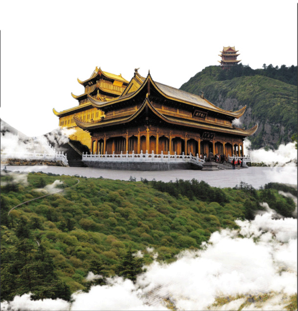 峨眉山唯美风光，高清PNG透明背景图片，摄影风景素材下载