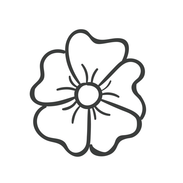 卡通手绘花卉PNG免扣图标，高清透明素材下载