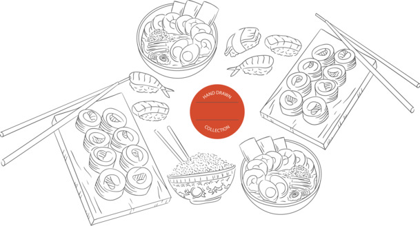 手绘美食插画矢量素材，高清PNG透明图，卡通手绘元素，免费下载