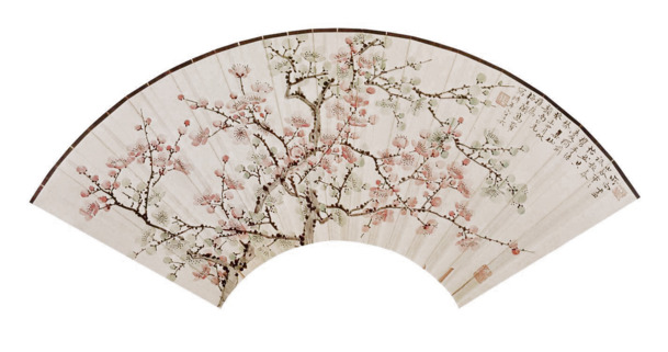 古风扇子花朵字素，高清PNG透明图片，中国风装饰元素，免费下载