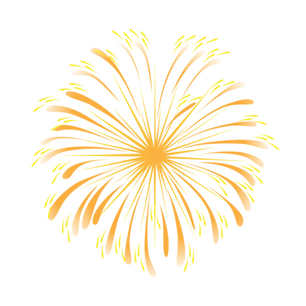 金色光泽烟花手绘卡通PNG/AI素材，高清透明下载