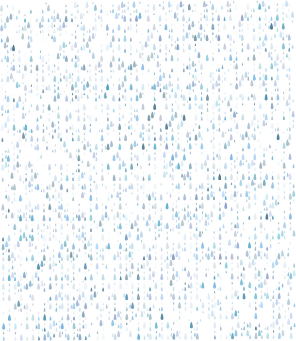 矢量蓝色雨滴背景PNG素材，高清透明漂浮元素，创意图片设计下载