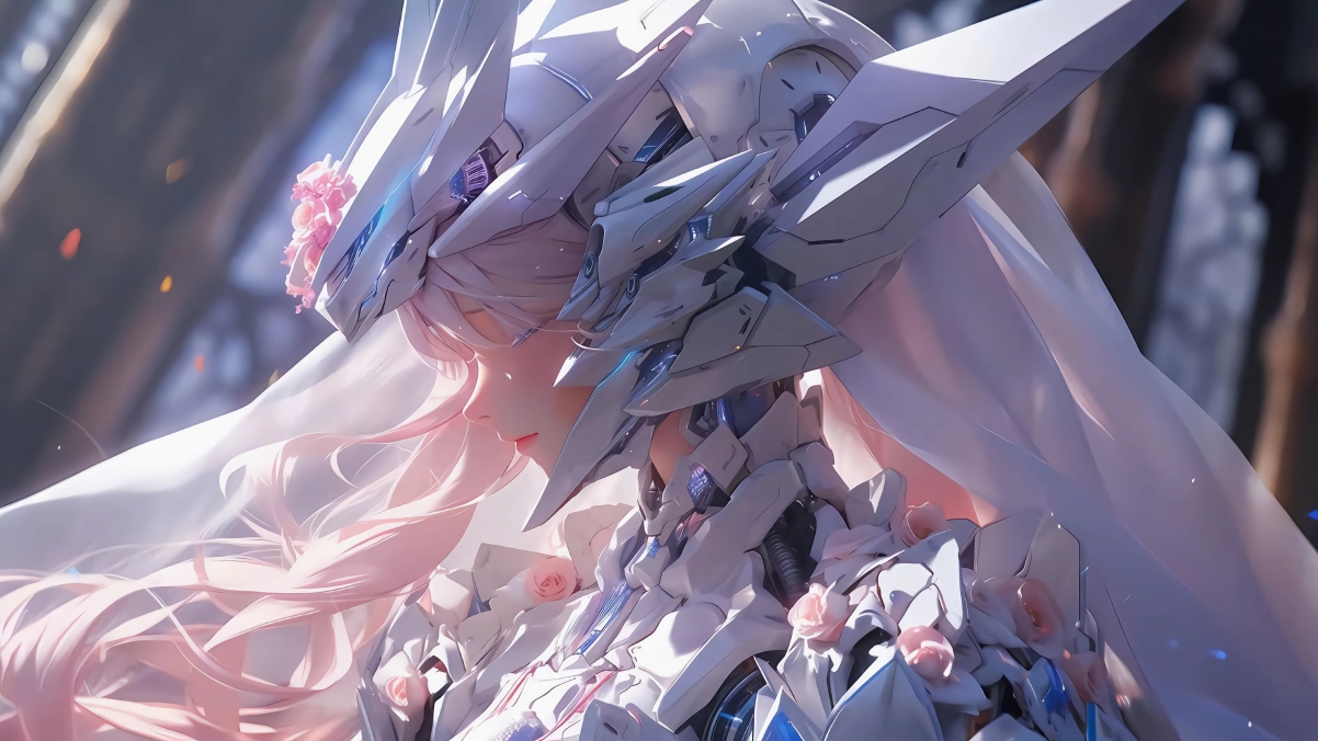 机甲少女唯美闭眼，惊艳4K动漫壁纸，高清3840x2160，免费下载