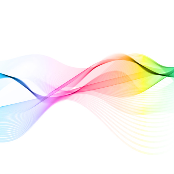 矢量彩虹声波曲线PNG，高清透明装饰图案，设计素材下载