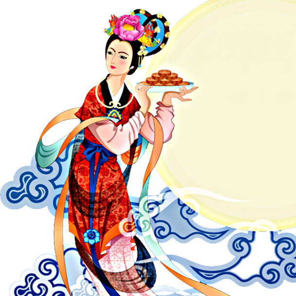 嫦娥PNG透明图片，高清中秋节节日元素，设计素材免费下载