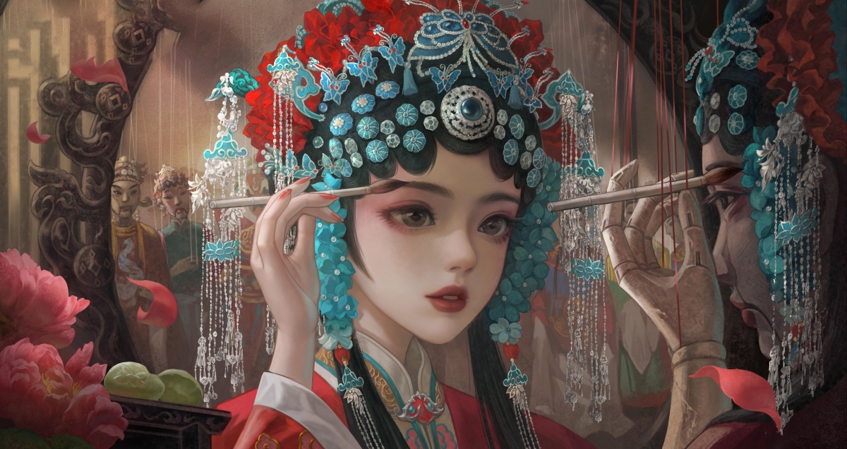纸嫁衣绝美4K壁纸，高清无水印动漫图片，4096x2175超高清分辨率，一键下载
