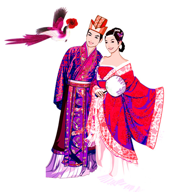 牛郎织女PNG透明图，高清节日元素，情人节设计素材下载
