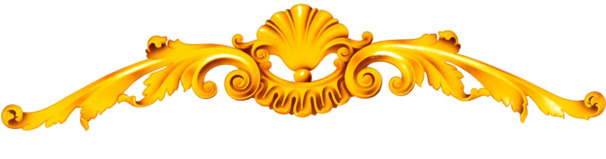 金色立体浮雕花纹PNG透明图，高清装饰元素，设计素材下载