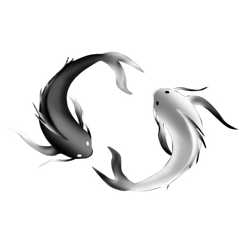 免费下载阴阳鱼水墨PNG，高清透明中国风装饰元素与设计素材