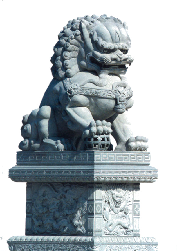 大门石狮PNG透明图，中国风装饰元素，高清下载素材