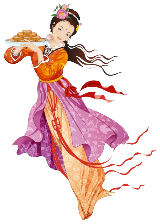 中秋节必备，嫦娥小仙子高清PNG透明图片，创意节日元素设计素材下载