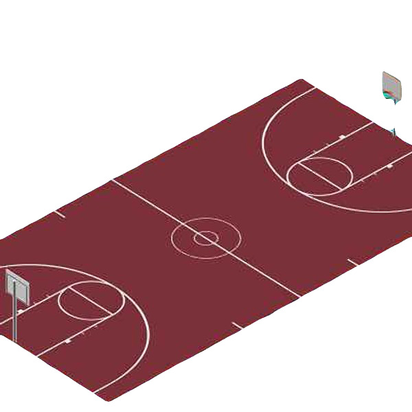 红色塑胶篮球场地PNG透明背景图，高清设计素材免费下载