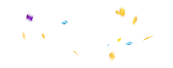 金币漂浮元素PNG透明图，高清下载，创意图片素材