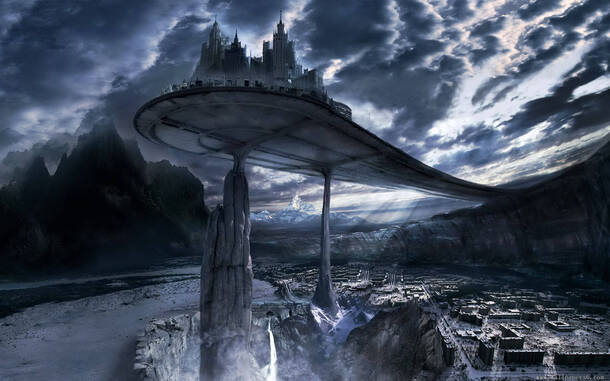 魔幻城市游戏原画，高清PNG透明背景，卡通手绘元素，设计素材下载