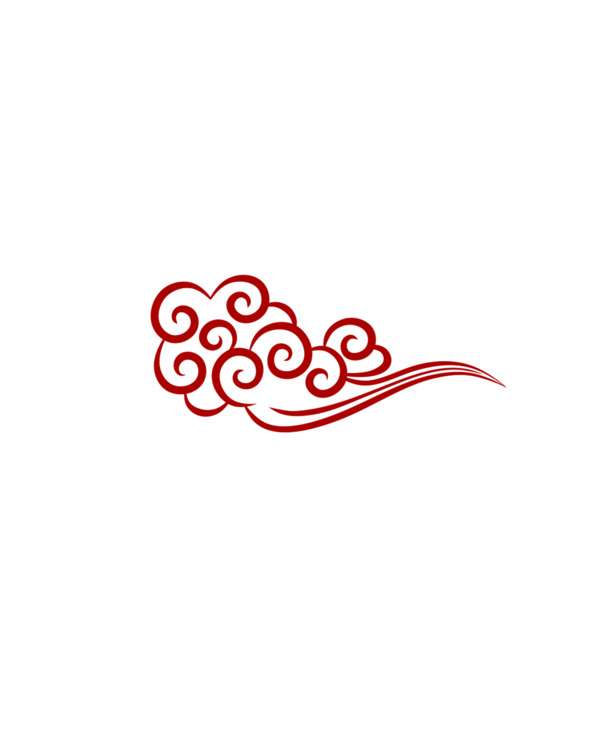 中式红色祥云PNG透明图，高清装饰元素，中国风设计素材下载