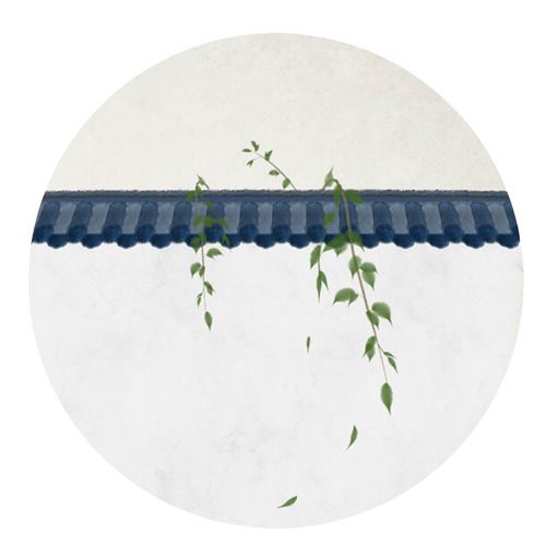 水墨屋檐绿意素材，高清PNG透明中国风装饰图片，免费下载