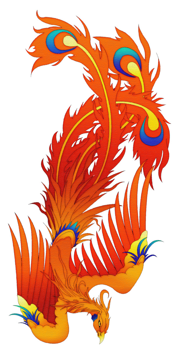 红色凤凰手绘PNG透明图片，高清节日元素，春节元宵素材下载