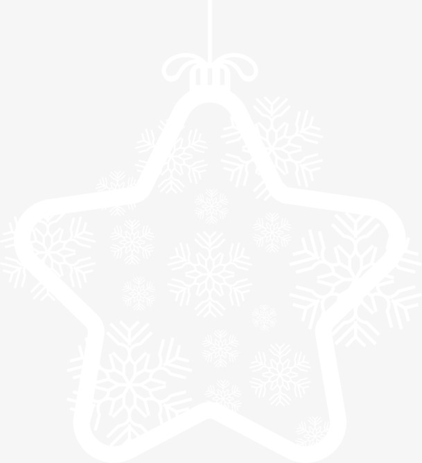 雪花星星挂件PNG透明底纹，高清设计素材免费下载