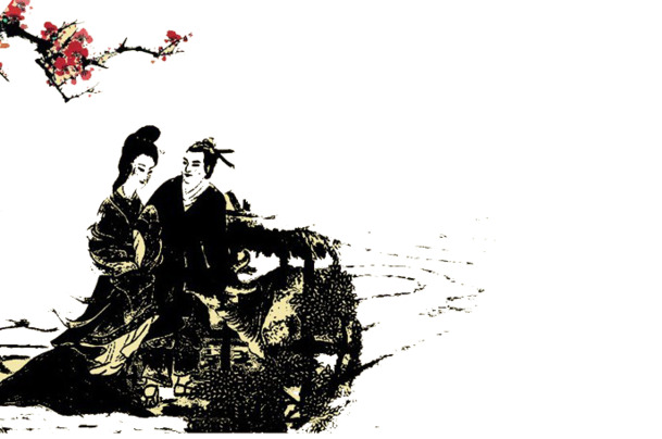 牛郎织女高清PNG透明图，情人节节日元素，设计素材免费下载