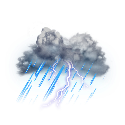电闪雷鸣狂风暴雨PNG透明图，高清装饰元素与特效设计素材下载