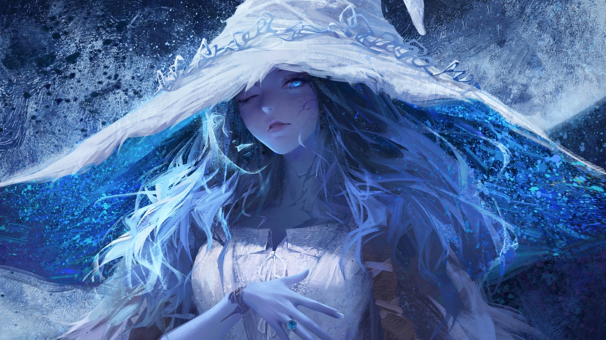 艾尔登法环，白雪女巫绝美厚涂，4K高清游戏壁纸，3840x2160分辨率，免费下载