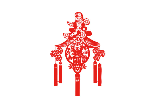 中国风春节剪纸PNG高清透明图片，元旦、春节、元宵节日设计素材下载
