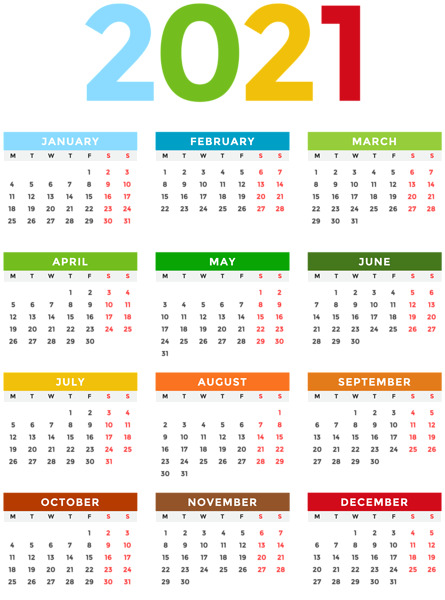 2021牛年日历素材，高清PNG透明图片，免扣元素及其他设计资源免费下载