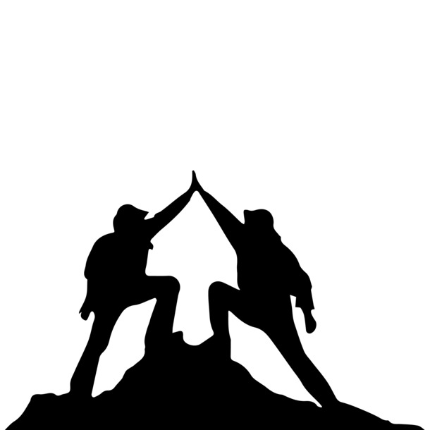 登山庆典人物剪影PNG透明图免抠素材，AI设计元素高清下载