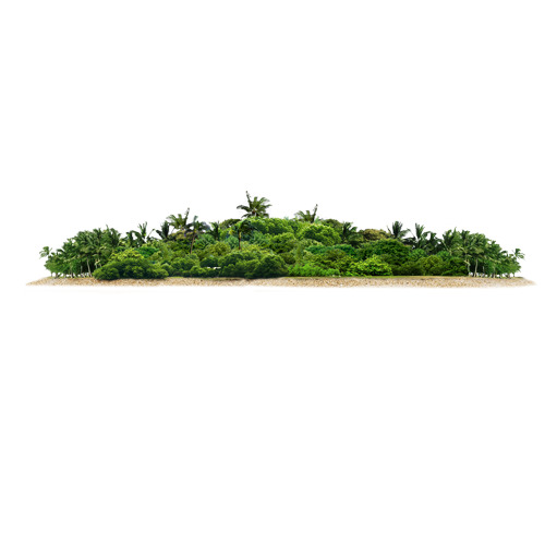 绿色海岛PNG透明图，海南岛屿高清装饰元素，植物设计素材下载