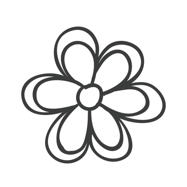 卡通手绘婚礼笔描花PNG透明图片，免扣元素图标，高清设计素材下载