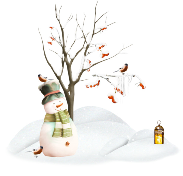 圣诞节雪人PNG透明图，高清节日元素，设计素材免费下载