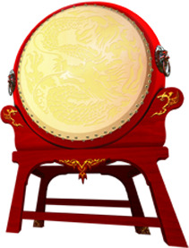 端午节庆典，红色大鼓PNG透明图，中式高清节日元素，设计素材下载
