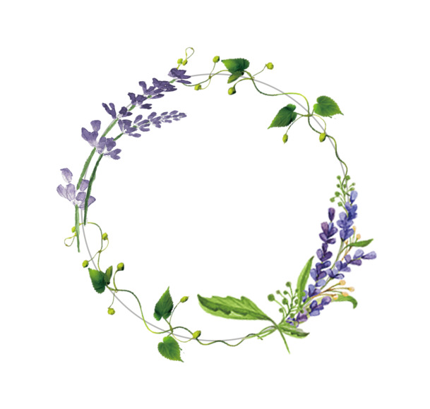 紫色花环PNG透明图，精美花纹装饰素材，免费下载