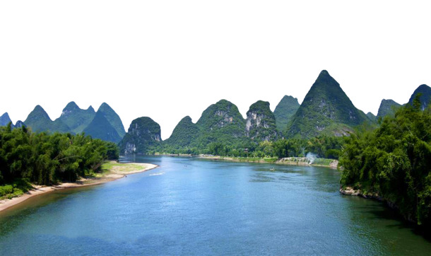 广西桂林山水美景PNG透明背景图片，高清摄影素材下载
