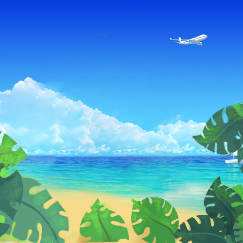 唯美天空插画PNG透明背景，高清PSD设计素材免费下载